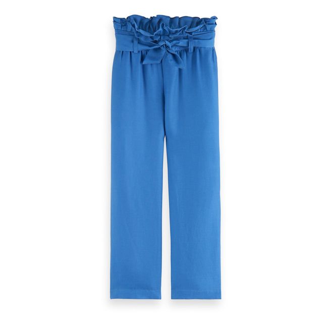 Pantalon Fluide Uni Bleu
