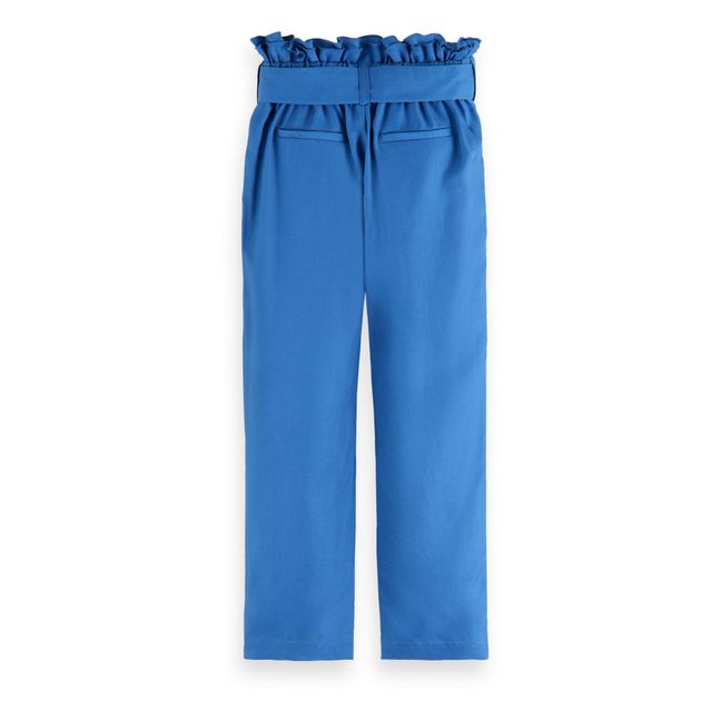 Pantalon Fluide Uni Bleu