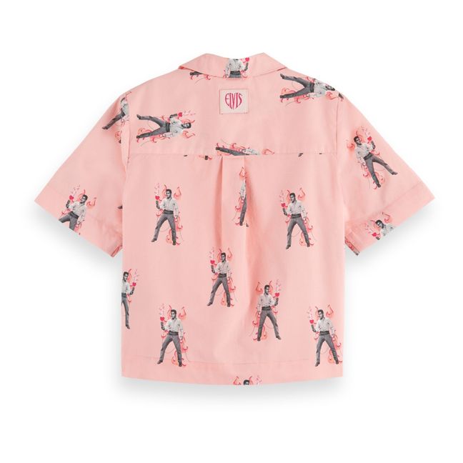 Scotch & Soda x Elvis Collaboration - Organic Cotton Short Sleeve Shirt Pink
