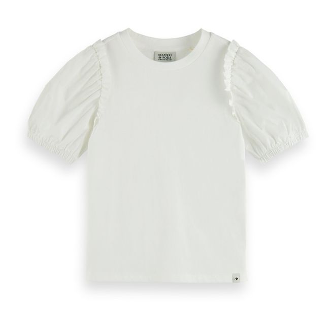 Balloon Sleeve T-shirt Blanco