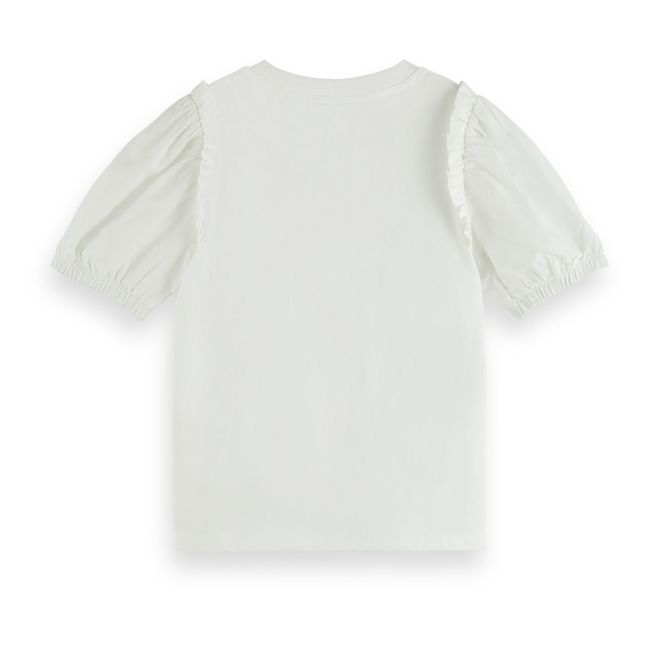 Balloon Sleeve T-shirt Blanco