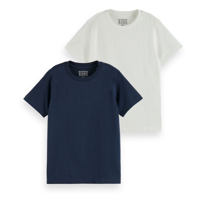 Lot de 2 T-shirts Pyjama Coton Bio Blanc