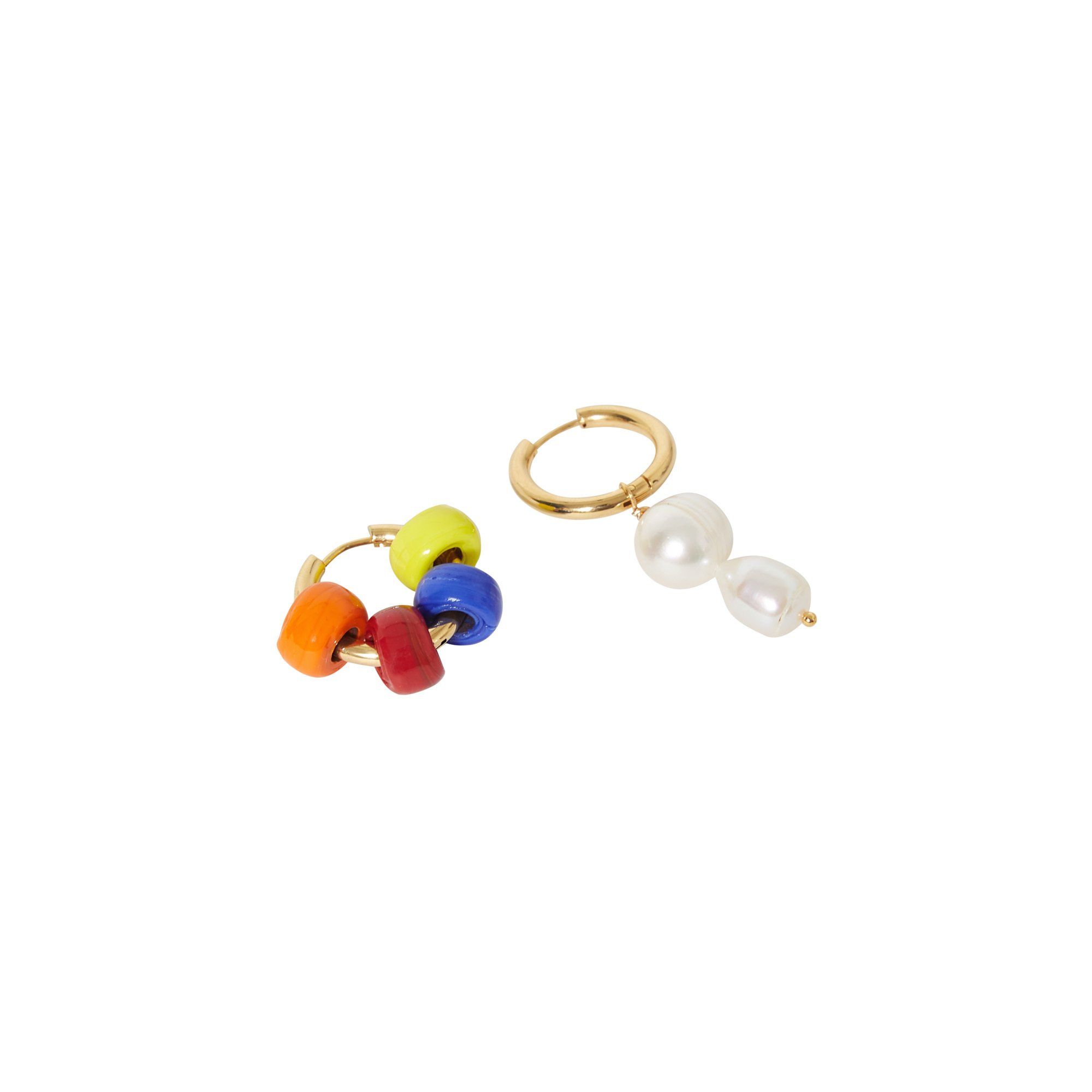 Pendientes Desparejados Perlas Multicolor- Imagen del producto n°2