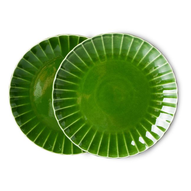 The Emeralds Plates - Set of 2 Green