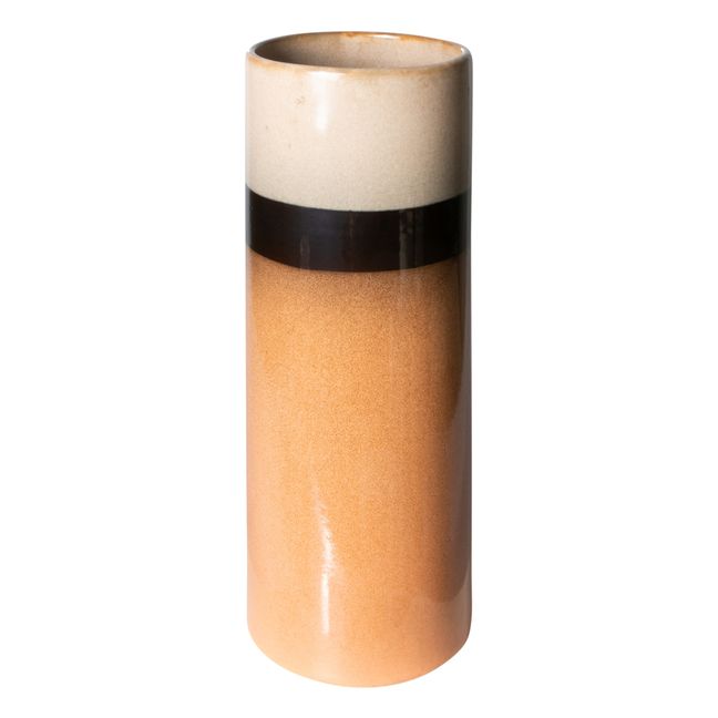 Vase 70's céramique Orange Rouille