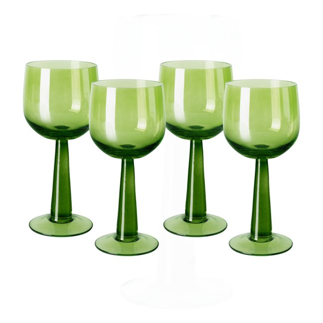 Weinglas The emeralds - 4er-Set Gelb grün