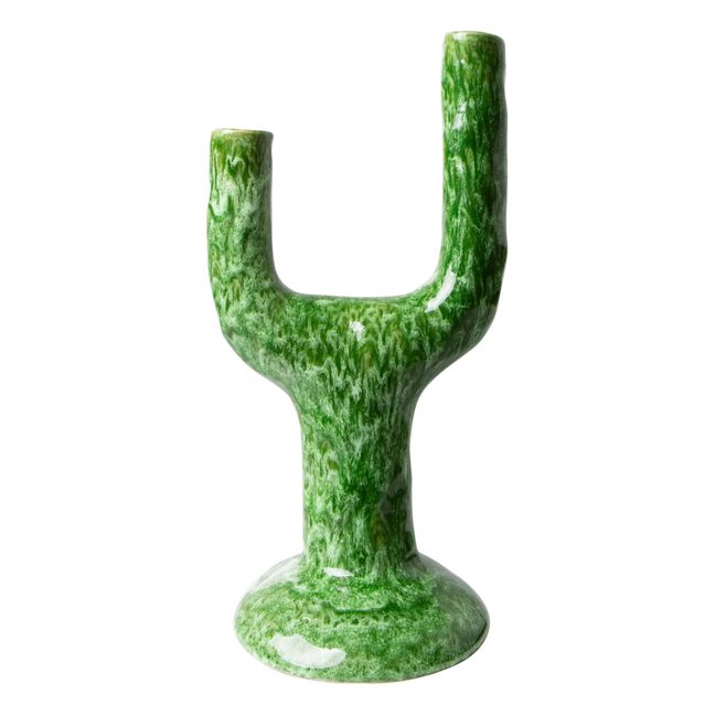 The Emeralds Ceramic Candle Holder Green