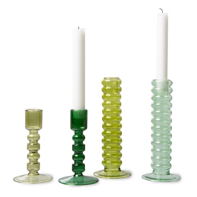 Kerzenständer The Emeralds aus Glas Wassergrün