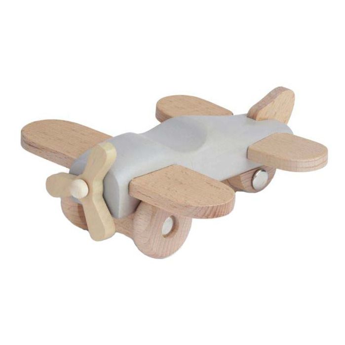 Wooden Aeroplane Grey- Product image n°0