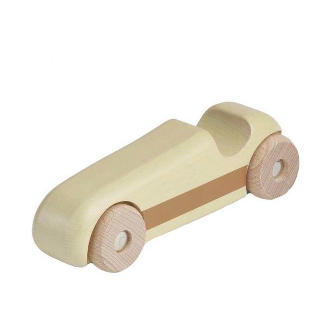 Wooden Race Car Beige
