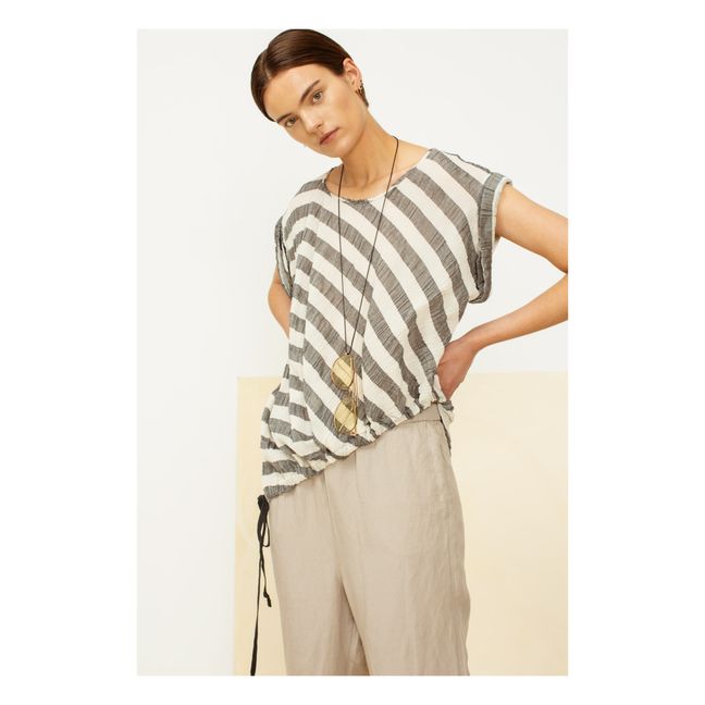 Wolph Striped T-shirt Grey