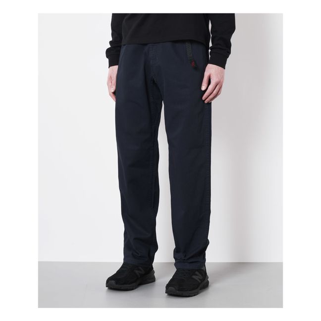 Belted Chino Trousers Navy blue