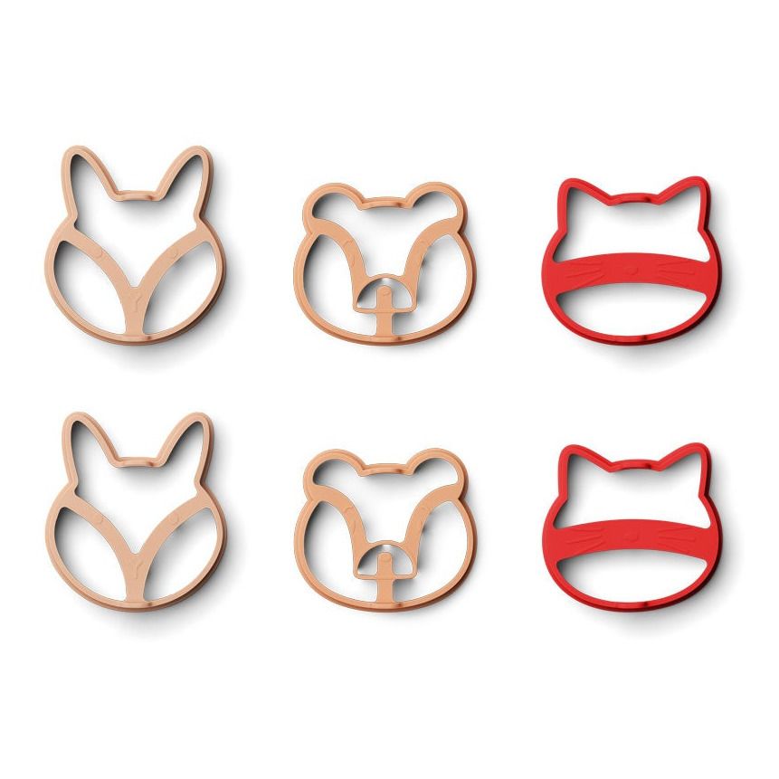 Liewood - Moules à pancakes Karina en silicone - Set de 6 - Vieux Rose