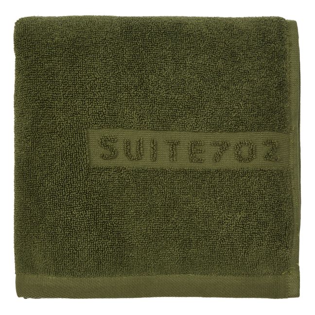 Serviette de toilette en coton bio  | Vert mousse
