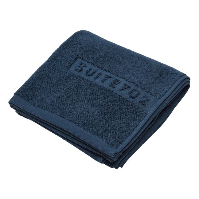 Serviette de toilette en coton bio  | Bleu marine