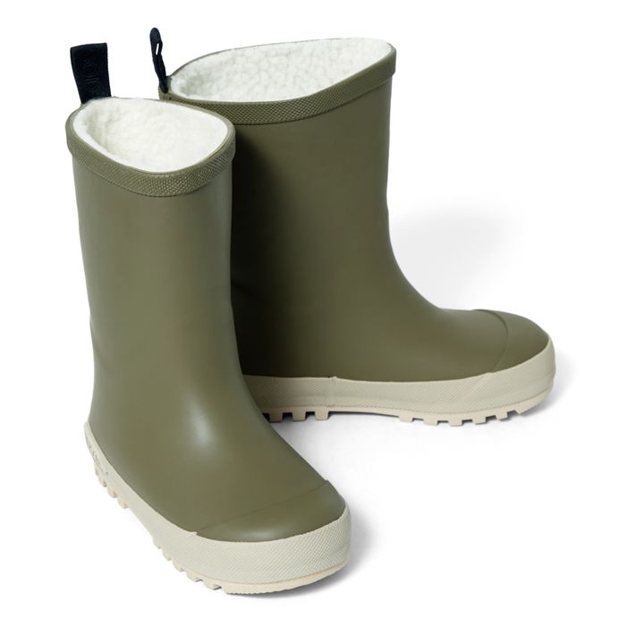 Mason Natural Rubber Fur-Lined Boots | Khaki- Product image n°1
