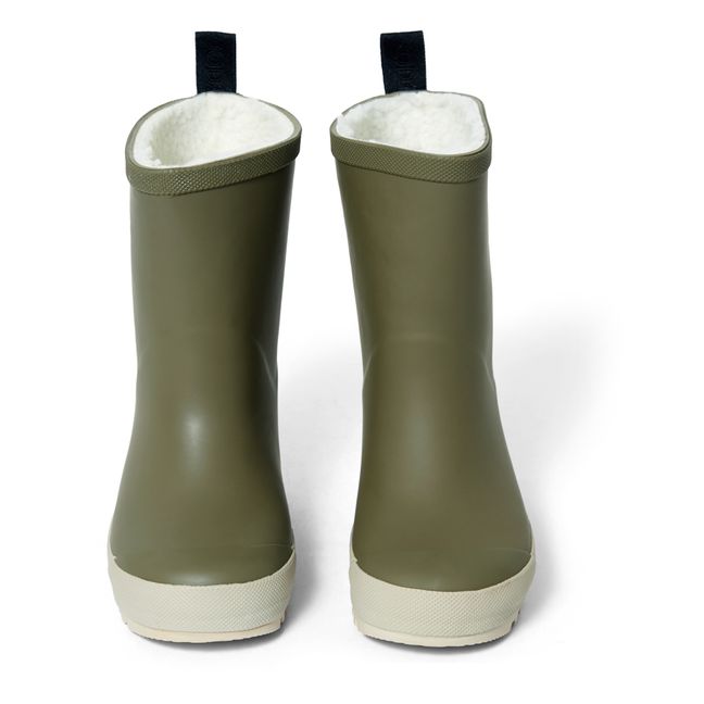 Mason Natural Rubber Fur-Lined Boots | Khaki
