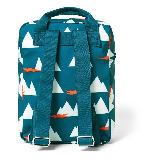 Croc-print Recycled Plastic Backpack Blue