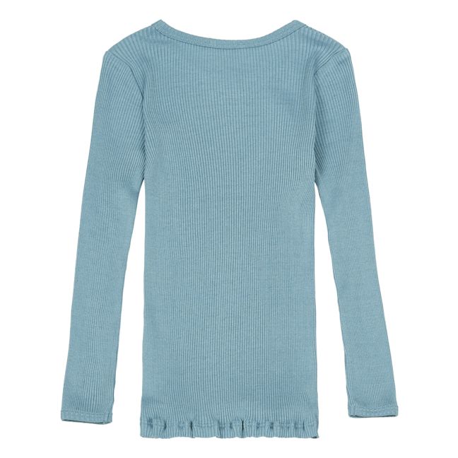 Camiseta Bergen seda y algodón | Azul Cielo