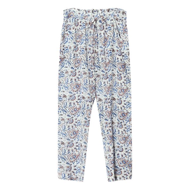 Tayler Floral Print Trousers Bianco