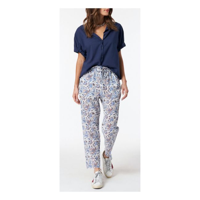 Tayler Floral Print Trousers White