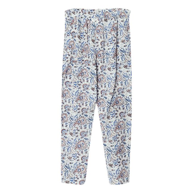Tayler Floral Print Trousers Bianco