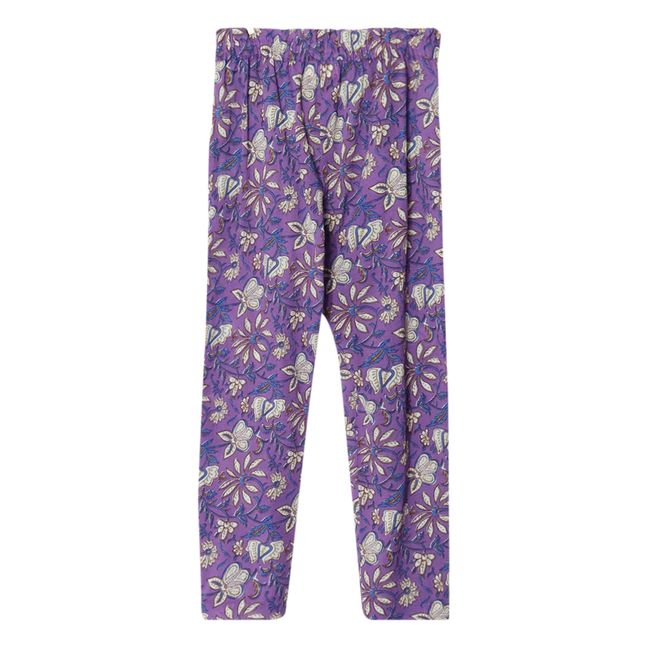Tayler Floral Print Trousers Purple