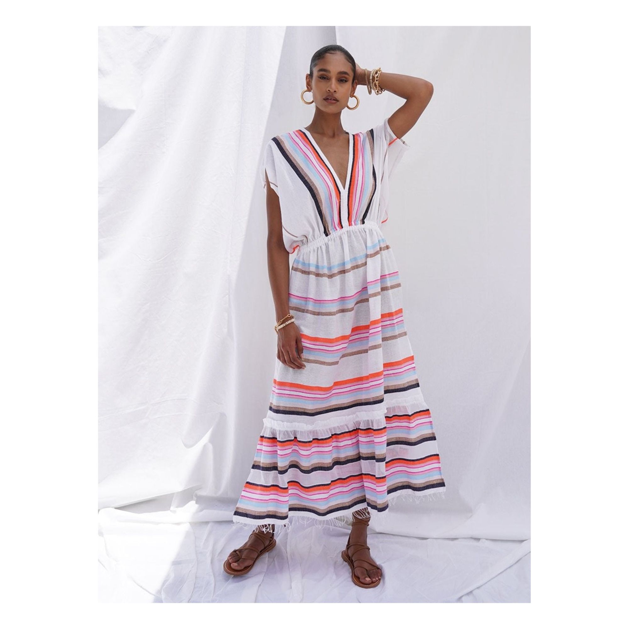 lemlem nunu plunge neck dress