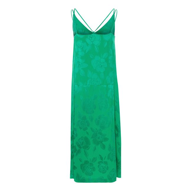 Halstatt Jacquard Flower Dress Green