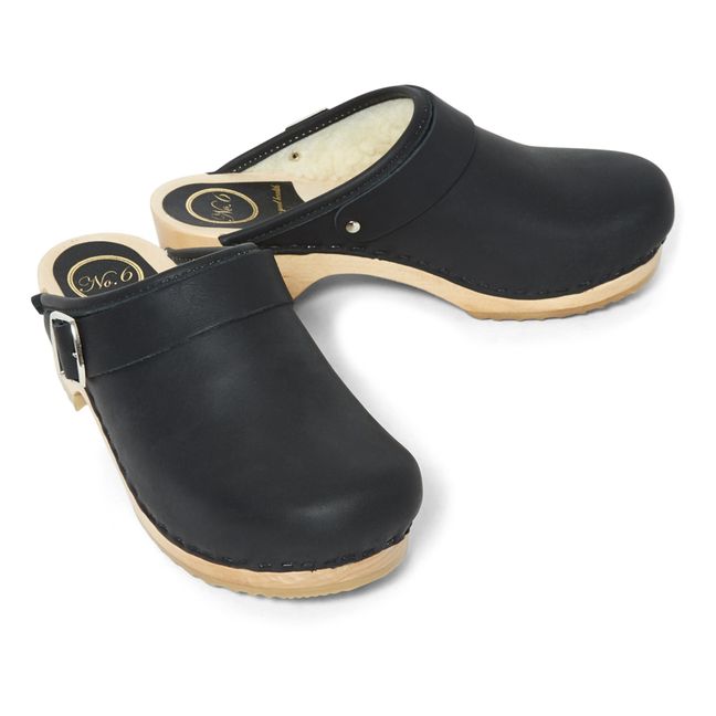 James Vintage Shearling-Lined Clogs Nero