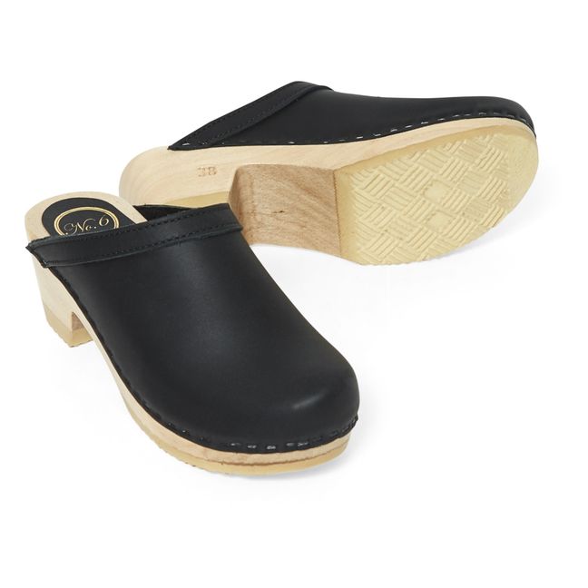 Old School Mid-Heel Clogs | Black