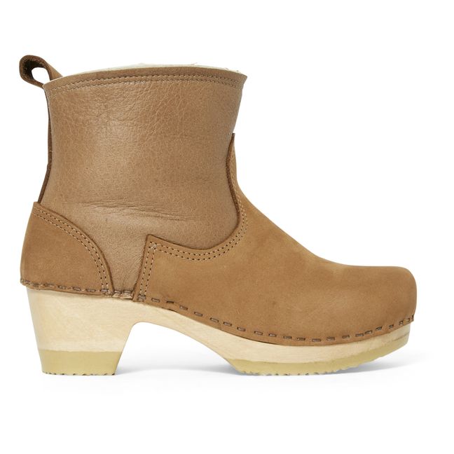 Mid-Heel Shearling-Lined Boots | Honey