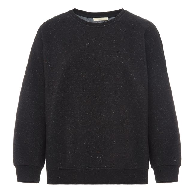 Sudadera de algodón moteado Chebbi | Negro