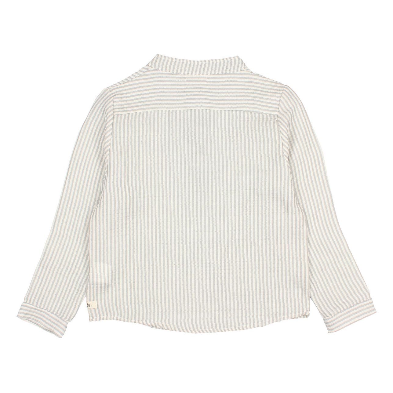 Striped Organic Cotton Muslin Kurta Shirt Light grey- Product image n°6