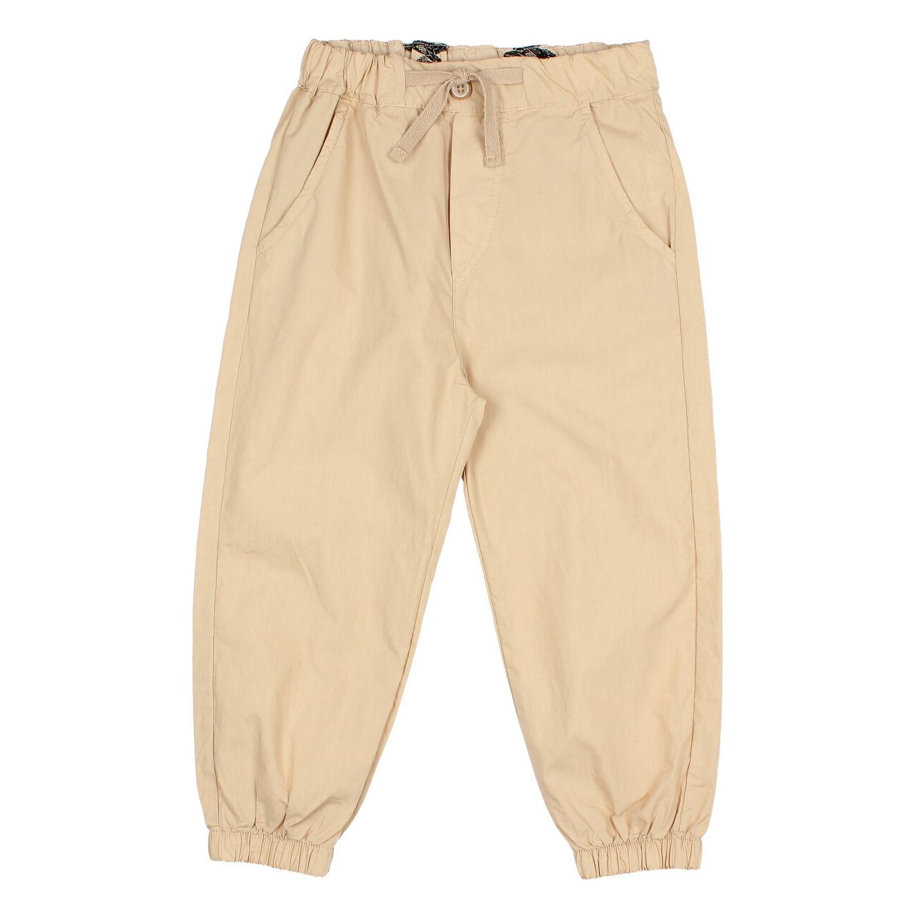 Organic Cotton Poplin Trousers Beige Búho Moda Bambino