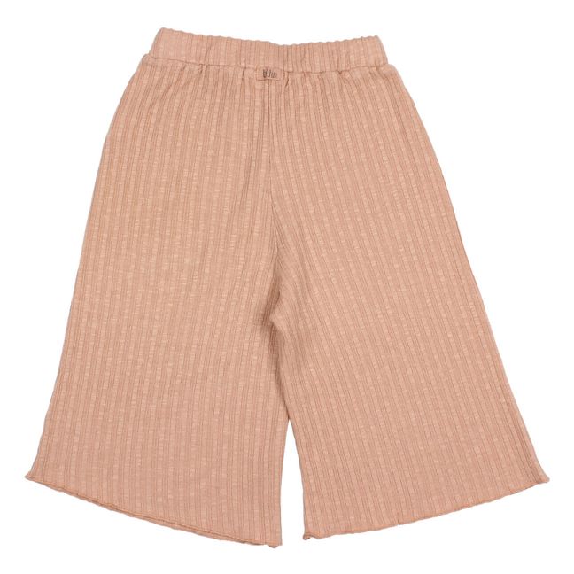 Organic Cotton Ribbed Culottes Dusty Pink