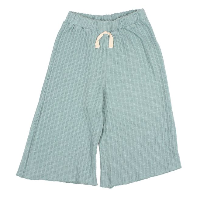Organic Cotton Ribbed Culottes Green water