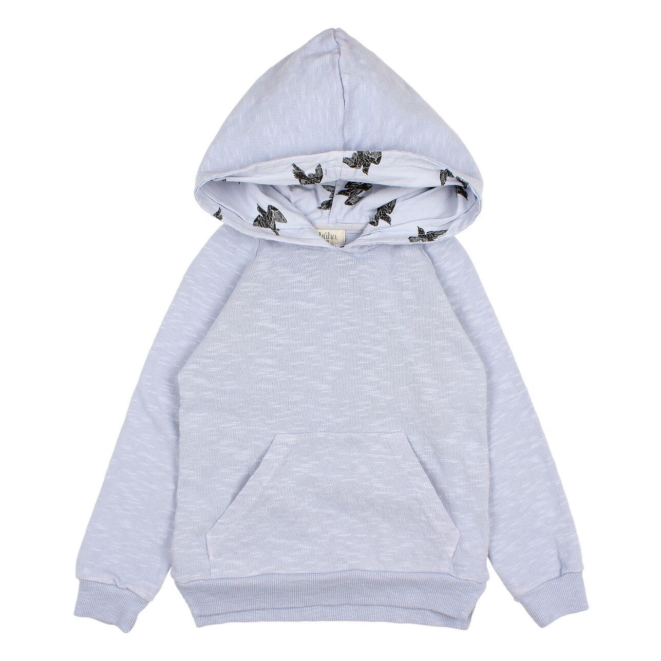 Organic Slub Cotton Hoodie Azul Cielo Búho Moda Infantil - Smallable