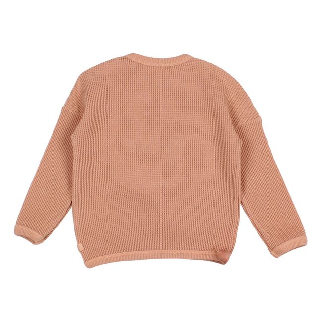 Organic Cotton Textured Pocket Sweatshirt Dusty Pink