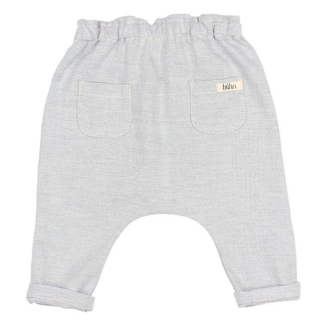 Linen and Organic Cotton Harem Pants Light grey