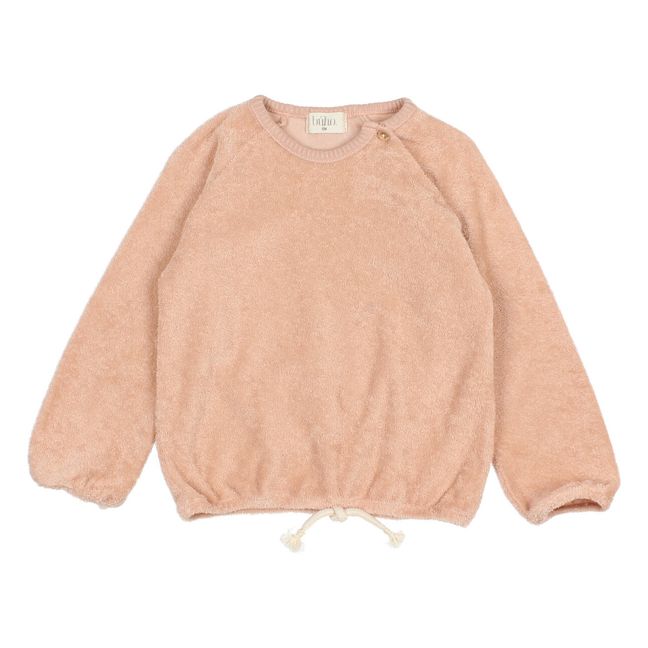 Organic Cotton Terry Cloth Sweatshirt Dusty Pink