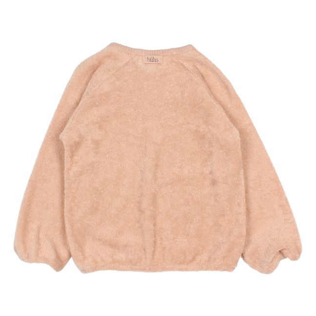 Organic Cotton Terry Cloth Sweatshirt Dusty Pink