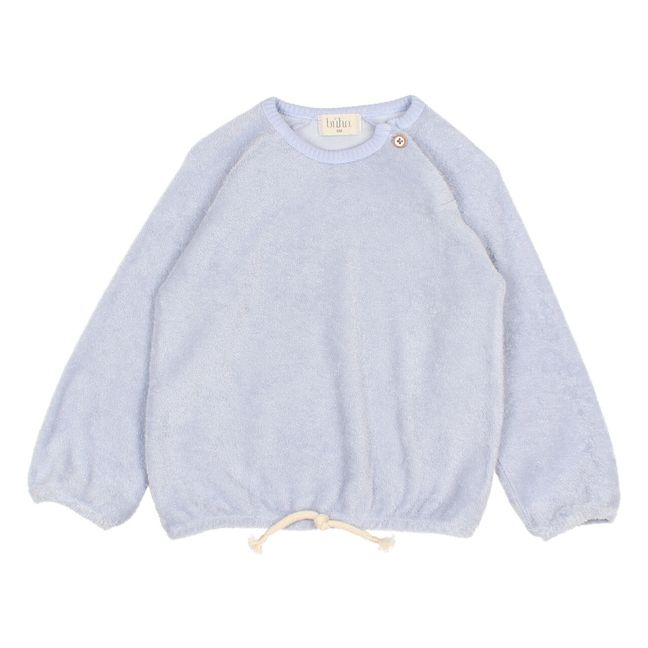 Organic Cotton Terry Cloth Sweatshirt Light blue