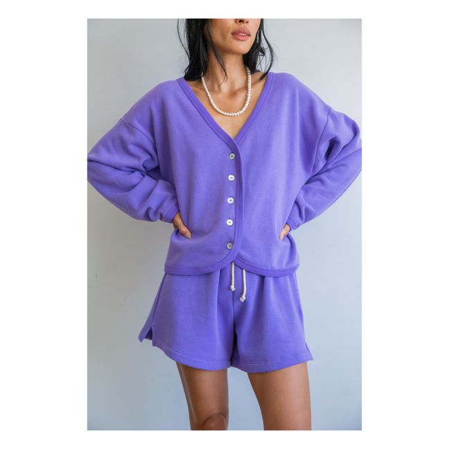 Shorts Eco-Fleece aus Bio-Baumwolle Lavendel