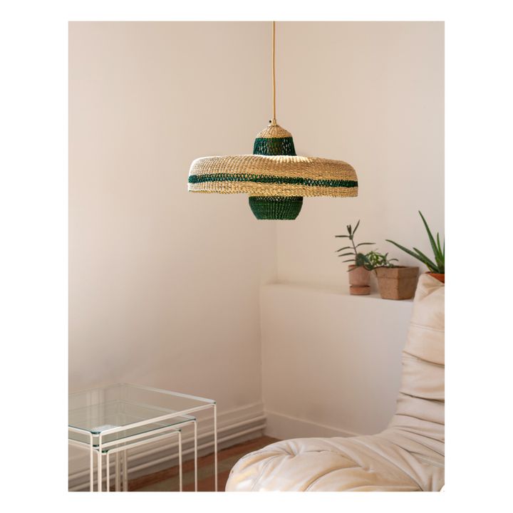 Hatter Pendant Lamp + Handwoven Lantern | Green- Product image n°1