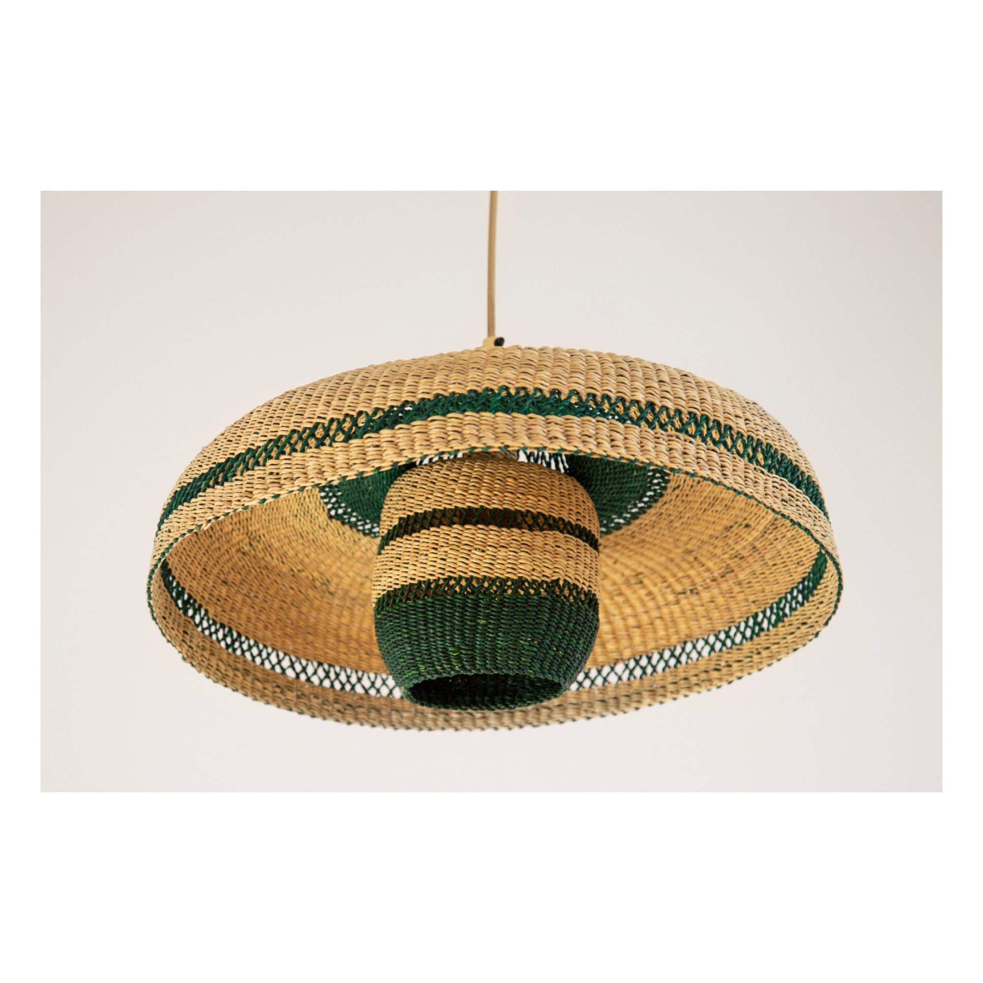 Hatter Pendant Lamp + Handwoven Lantern Green- Product image n°2