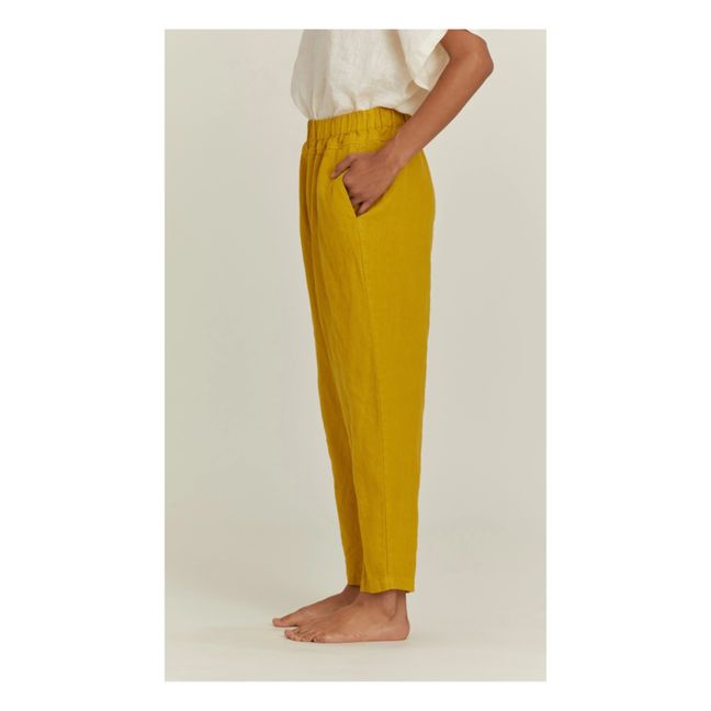 Carpenter Linen Trousers Yellow