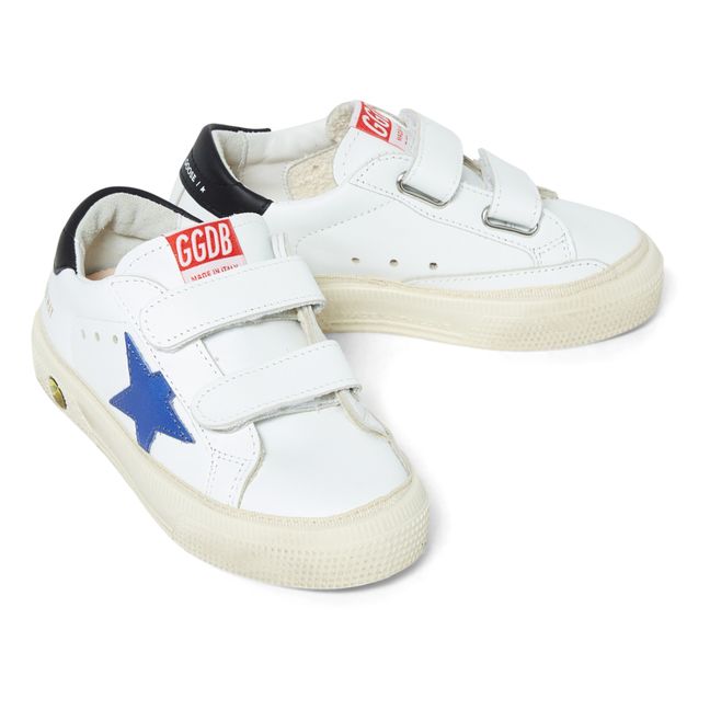 May School Leather Velcro Sneakers Light blue