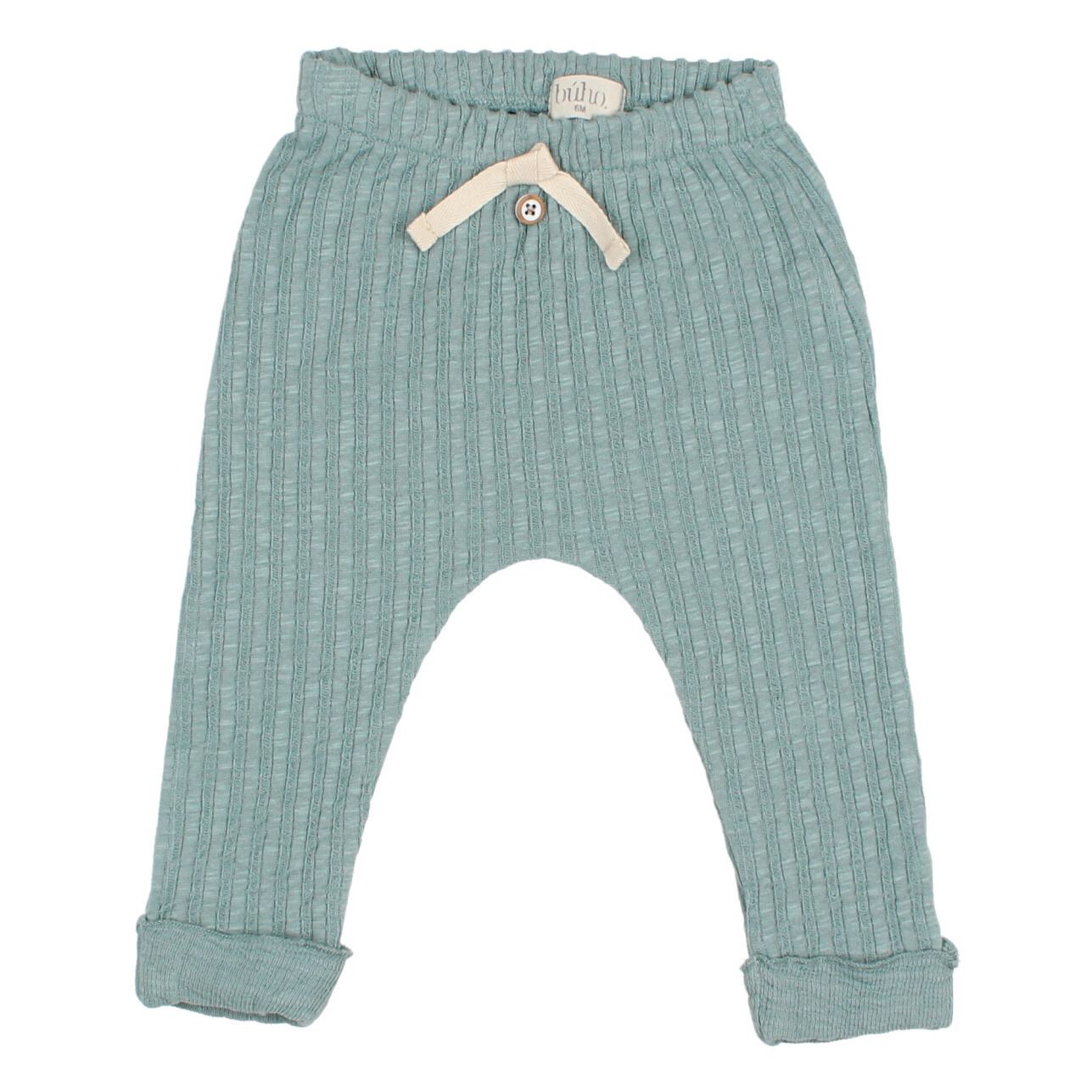 Organic Cotton Ribbed Leggings Verde acqua Búho Moda Bebè