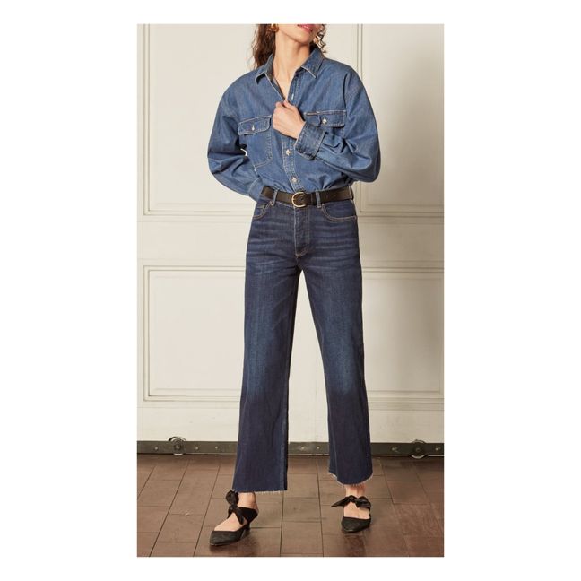 The Mickey High Rise Wide Leg Jeans | Blue Steel